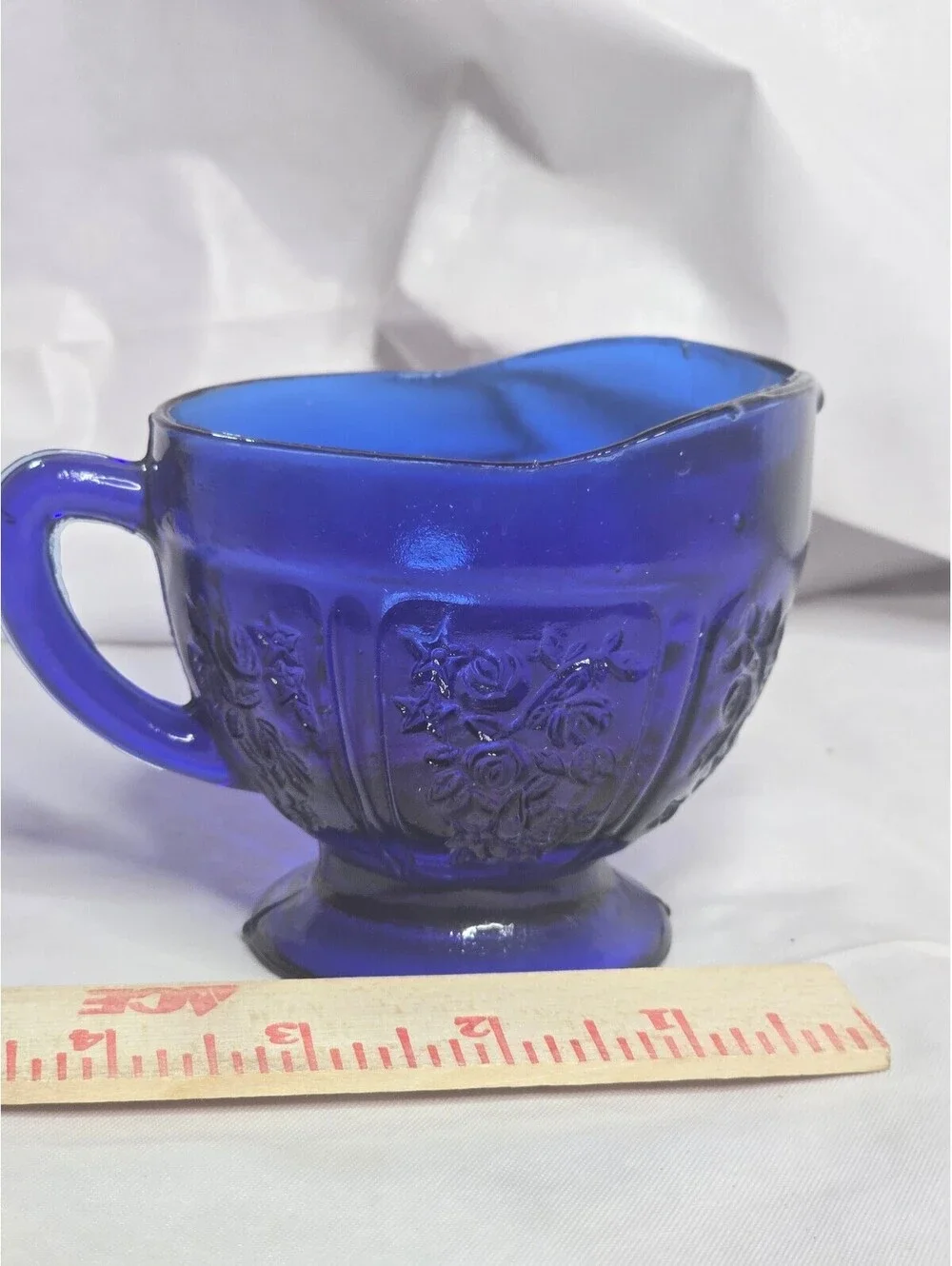 Vintage Cobalt Blue Depression Glass Creamer